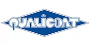 Logo Qualicoat en forme de losange bleu avec texte blanc, symbole international de qualité pour le laquage de l'aluminium.